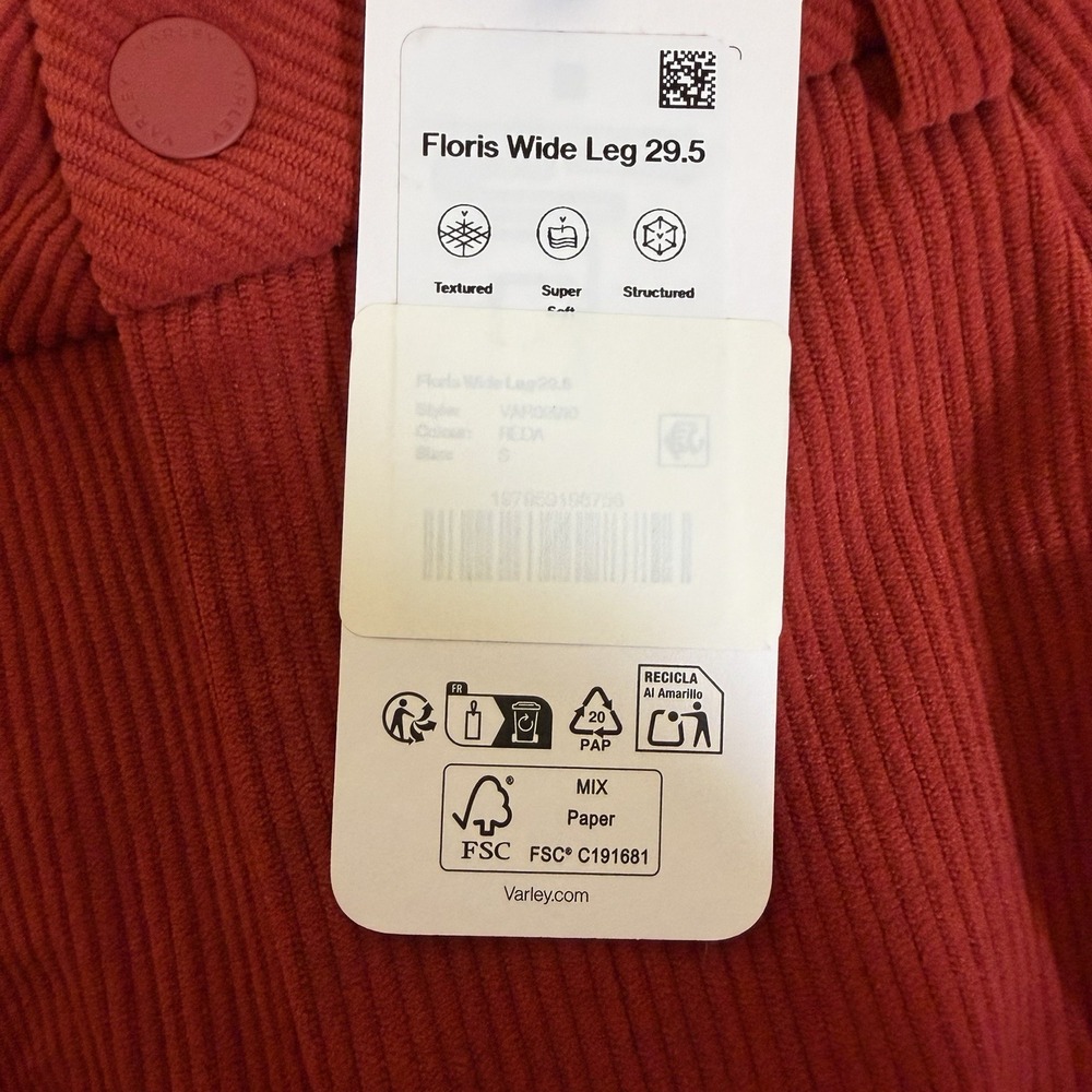 NWT Varley Floris Wide Leg Pants Soft Corduroy SZ Small Staple Minimalist Boho - Picture 9 of 13
